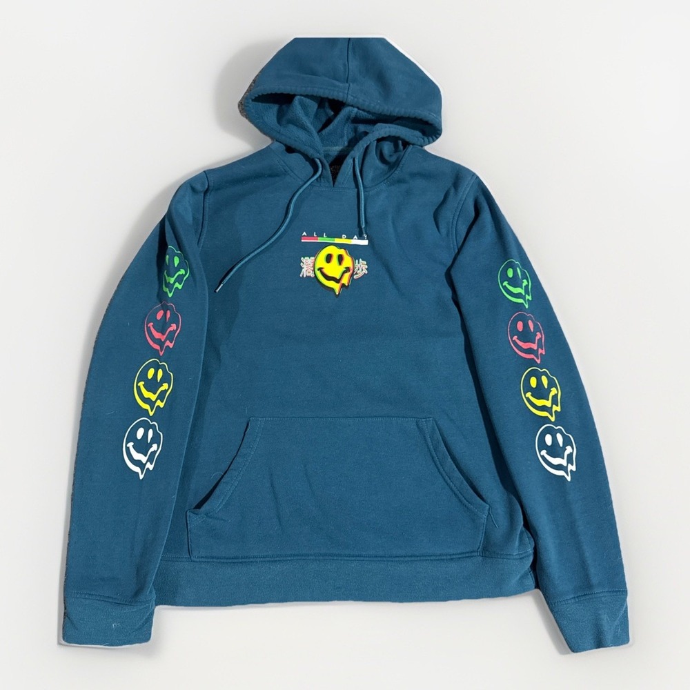 Brooklyn Cloth Hoodie Men's Medium Sweatshirt Black Blue Drip All Day